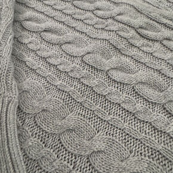 Banana Republic Cable Knit Sweater Small Light Gray Crewneck - Picture 3 of 6